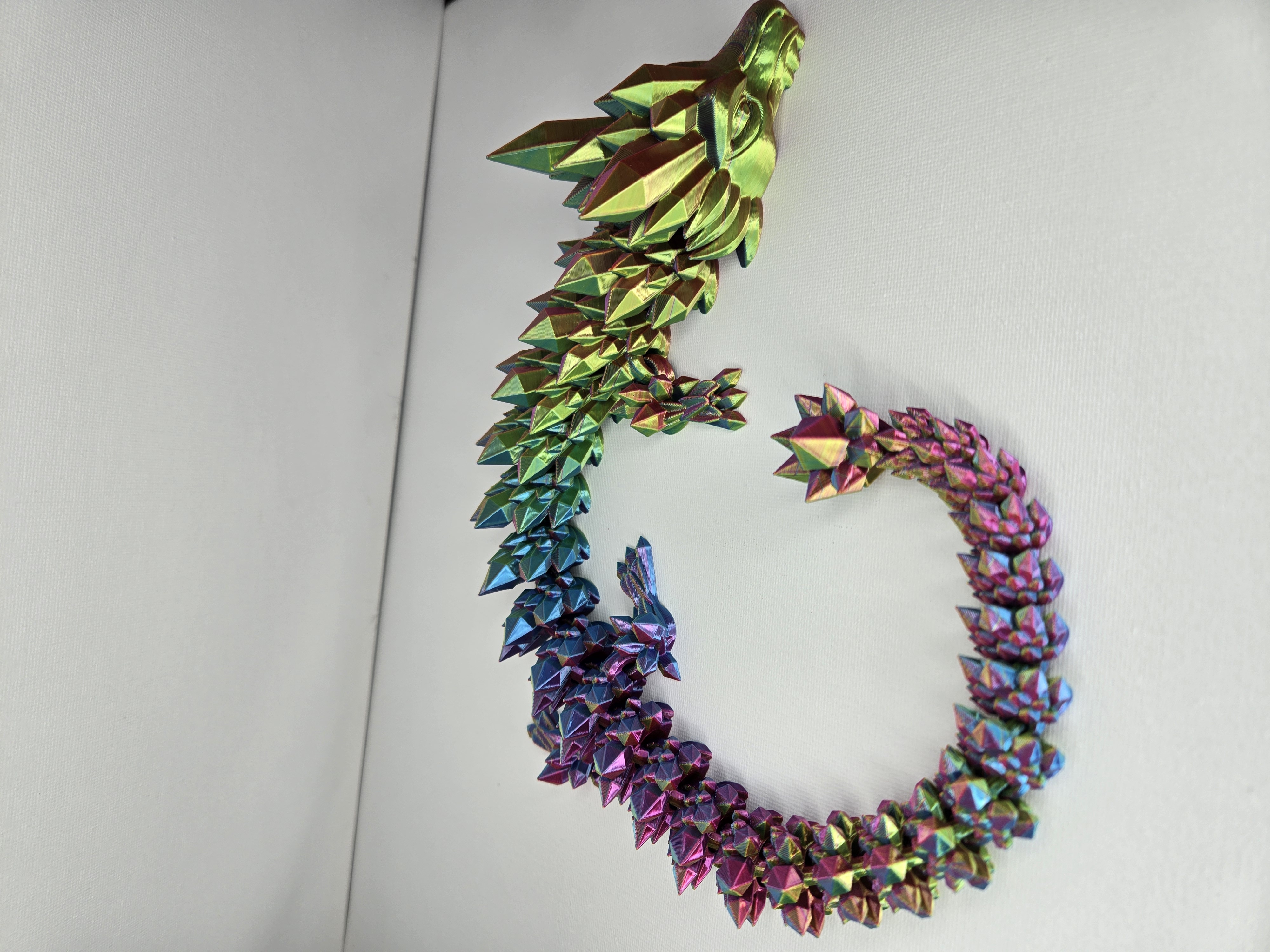 Rainbow crystal dragon with reflective finish